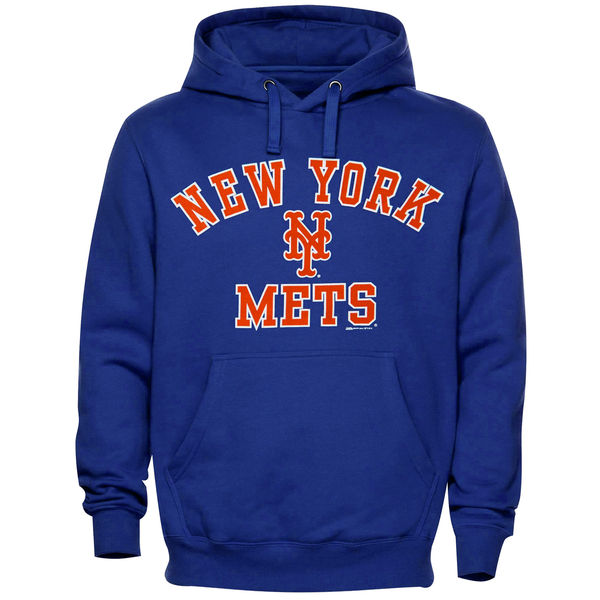 Men New York Mets Stitches Fastball Fleece Pullover Hoodie Royal Blue